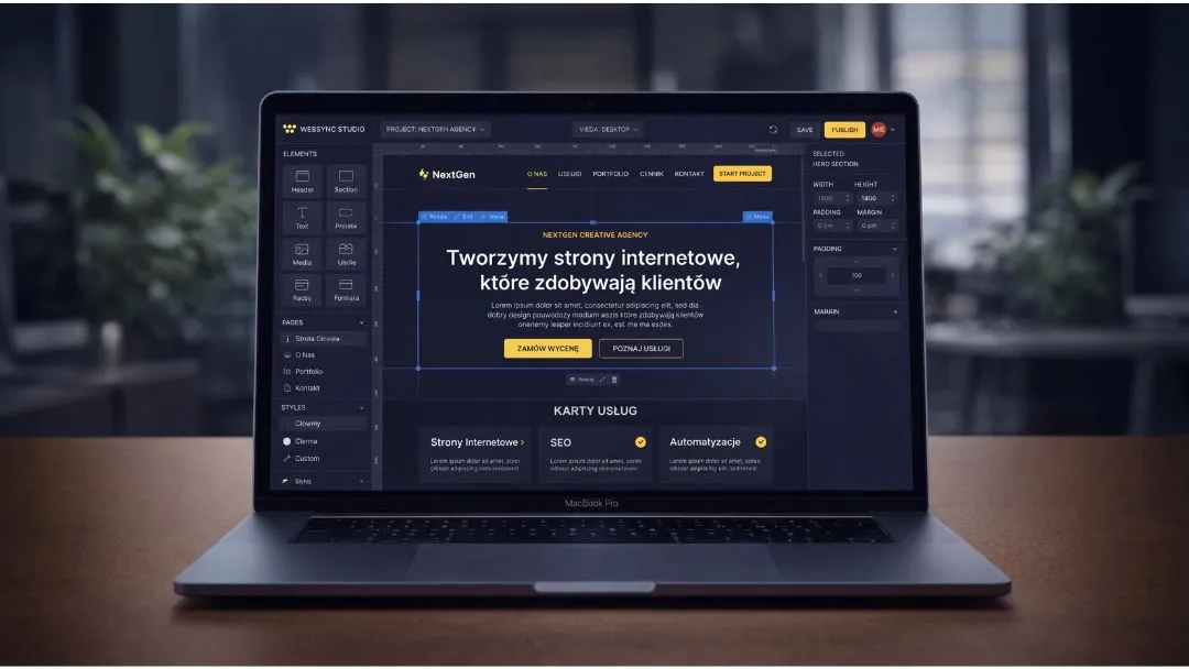 Projektowanie strony internetowej w edytorze – nowoczesny interfejs web design